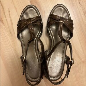 Spring step admire brown sandal wedges